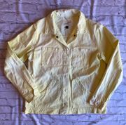 Lemon Yellow Denim Jacket Universal Thread Snap Down Shacket Womens Small 