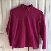 Womens Pink LL Bean Quarter Zip Fleece Size Small