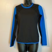 Athletic Blue Black Long Sleeve Shirt size S