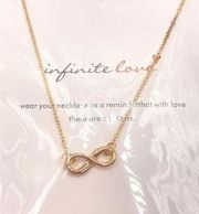 NWT gold tone infinite love charm necklace