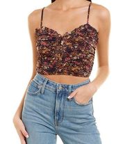 NWT Floral Sweetheart Ruched Top