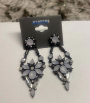 NWT Express Pierced Dangle Drop Earrings Rhinestone MSRP $29.50 GIFT