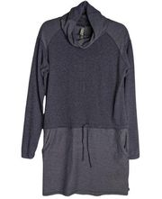 Mountain Hardwear Shadow Knit Turtleneck Dress Long Sleeve Drawstring Blue Large