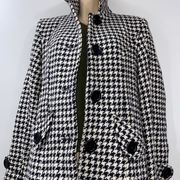 Jlo wool houndstooth chevron vintage academia women’s coat small