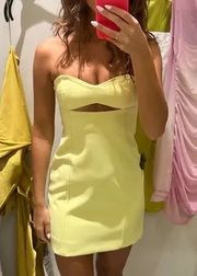 Bodycon Strapless Mini Lemon Party Coctail Shower Bridal 🍋Dress