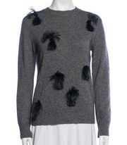 Embellished Tassle Grey Crew Neck Sweater