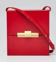 BOTTEGA VENETA Daisy Red Leather Cigarette Structured Crossbody Bag