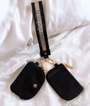 Dual Pouch Wristlet Black/Gold