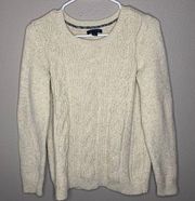 Tommy Hilfiger neutral chunky knit crewneck sweater women’s size medium