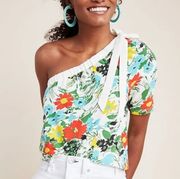 Anthropologie, New, Porridge Larsa Floral One Shoulder Top Blouse, Size Large