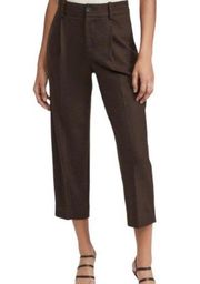 Cozy Tapered Wool Cropped Pants in Brown Size 8