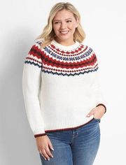 Lane Bryant Crew-Neck Fair Isle Sweater 22/24