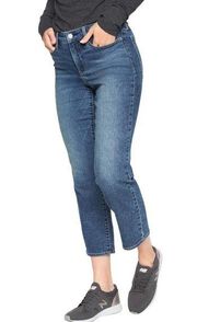 Athleta Women's 4P Blue Sculptek Slim High Rise Straight Leg Jeans Lapis Wash