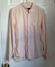 7 for all mankind pink linen button down shirt