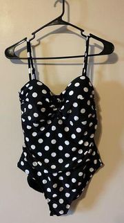 Catalina Polka Dot NWOT One Piece Swimsuit Size Large (12/14) Tummy Control