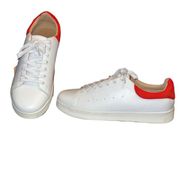 Franco Sarto~Santana~Women's Sneaker Size 9 US - White w Red Trim Platform Shoe