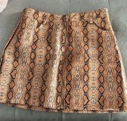 Orange Snakeskin Skirt