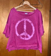 Womens Cropped Peace Sweatshirt Size X-Large 