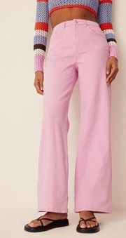 NWT ROMEE STRIJD X NA-KD High Waisted Wide Leg Denim In Light Pink Size 2 (32)