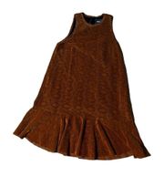 Anthropologie Maeve Amis Mango Lace Dress Size US 2 Brown Orange Suede