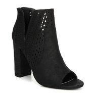 NWT Black Suede Libbie Peep Toe Booties New in Box