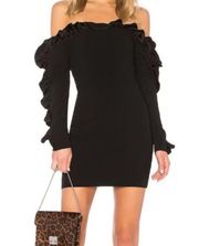 cinq a sept rosemarie ruffle off shoulder dress