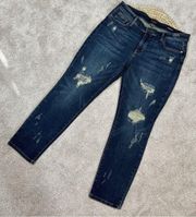 Judy Blue Distressed Boyfriend Fit Denim Jeans Mid-Rise Size 15/32