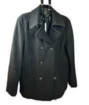 Kenneth Cole Reaction black wool pea coat black XL