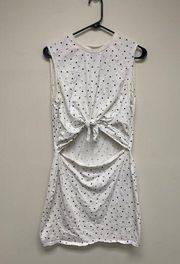 Volcom Women's White Last Drink Cutout Pullover Tie Waist Minidress Size L