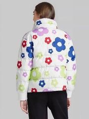 Flower Print Puffer Jacket