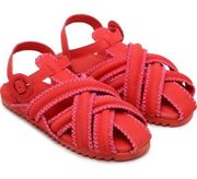 farm rio zigzag stitch red vegan bohemian boho sandals new nwt