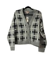 NWT  Grid Pattern/Plaid Cardigan