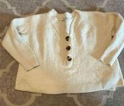 Madewell wool blend cropped sweater top size small neutral minimalist