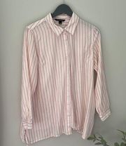 Zac and Rachel Button Down Shirt Pink/cream Size Large
