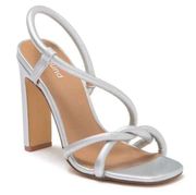 Abound Sandals Womens Size 8 Silver Slingback Rosalie Open Toe High Heel