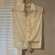 NY tie front sleeveless blouse size XS NWOT