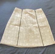 Women's Mini Skirt NEW  Ivory Jacquard Double Zipper S