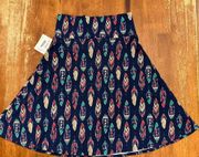 NWT Lularoe Feather Print Azure Skirt Size XL