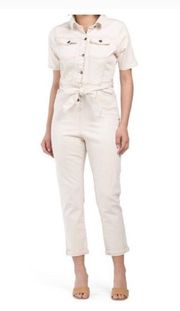 Cream Denim Jumpsuit