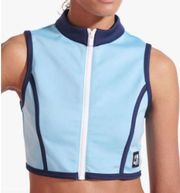 x Staud Neoprene Alaskan Blue Crop Top M