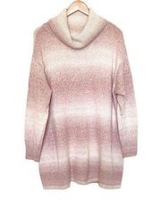 Chaps pink ombré rib knit cowl neck pullover sweater