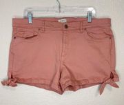 Loft Peach Pink Side Tie Women’s  Denim Shorts