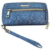 Travelon RFID Blocking Wallet/Clutch with detachable Strap Floral Blue