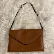 J.Crew 100% Leather Purse /Clutch tan/ brown color excellent condition