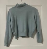 Light Blue mock neck cropped sweater