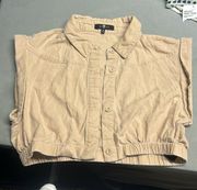 7 for all mankind khaki linen blend shrug