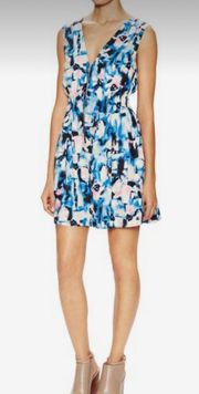 Blue Abstract Print Dress