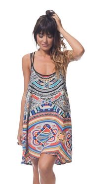 Beach Tribal Myth Bikini Cover Up Short Dress Size XS