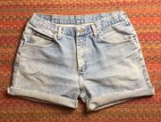 Wrangler VINTAGE  LIGHT WASH WESTERN EQUESTRIAN CUT OFF BOYFRIEND SHORTS