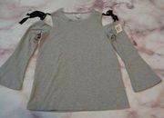 NEW Design History women's small gray shoulder cut-out top Boutique top